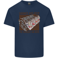 Engines & Beer Cars Hot Rod Mechanic Funny Mens Cotton T-Shirt Tee Top Navy Blue