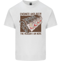 Engines & Beer Cars Hot Rod Mechanic Funny Mens Cotton T-Shirt Tee Top White