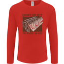 Engines & Beer Cars Hot Rod Mechanic Funny Mens Long Sleeve T-Shirt Red