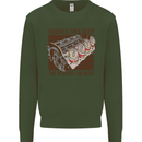 Engines & Beer Cars Hot Rod Mechanic Funny Mens Sweatshirt Jumper Forest Green