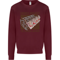 Engines & Beer Cars Hot Rod Mechanic Funny Mens Sweatshirt Jumper Maroon