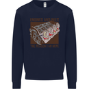 Engines & Beer Cars Hot Rod Mechanic Funny Mens Sweatshirt Jumper Navy Blue