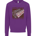 Engines & Beer Cars Hot Rod Mechanic Funny Mens Sweatshirt Jumper Purple