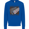 Engines & Beer Cars Hot Rod Mechanic Funny Mens Sweatshirt Jumper Royal Blue