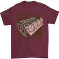 Engines & Beer Cars Hot Rod Mechanic Funny Mens T-Shirt Cotton Gildan Maroon
