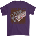 Engines & Beer Cars Hot Rod Mechanic Funny Mens T-Shirt Cotton Gildan Purple