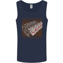 Engines & Beer Cars Hot Rod Mechanic Funny Mens Vest Tank Top Navy Blue