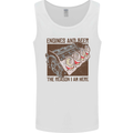 Engines & Beer Cars Hot Rod Mechanic Funny Mens Vest Tank Top White
