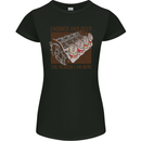 Engines & Beer Cars Hot Rod Mechanic Funny Womens Petite Cut T-Shirt Black