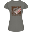 Engines & Beer Cars Hot Rod Mechanic Funny Womens Petite Cut T-Shirt Charcoal