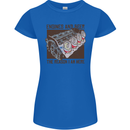 Engines & Beer Cars Hot Rod Mechanic Funny Womens Petite Cut T-Shirt Royal Blue