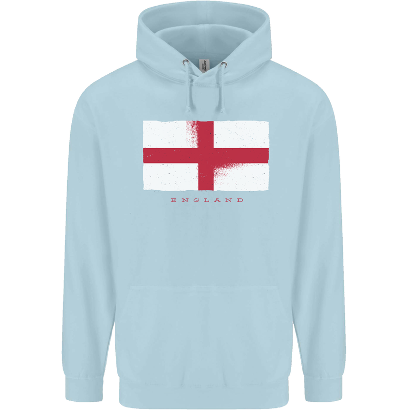 England Flag St Georges Day Rugby Football Childrens Kids Hoodie Light Blue