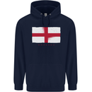 England Flag St Georges Day Rugby Football Childrens Kids Hoodie Navy Blue