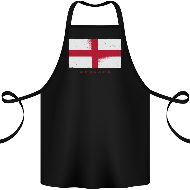 England Flag St Georges Day Rugby Football Cotton Apron 100% Organic Black