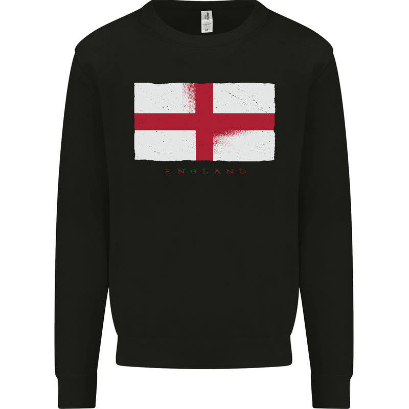 England Flag St Georges Day Rugby Football Kids Sweatshirt Jumper Black