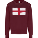England Flag St Georges Day Rugby Football Kids Sweatshirt Jumper Maroon