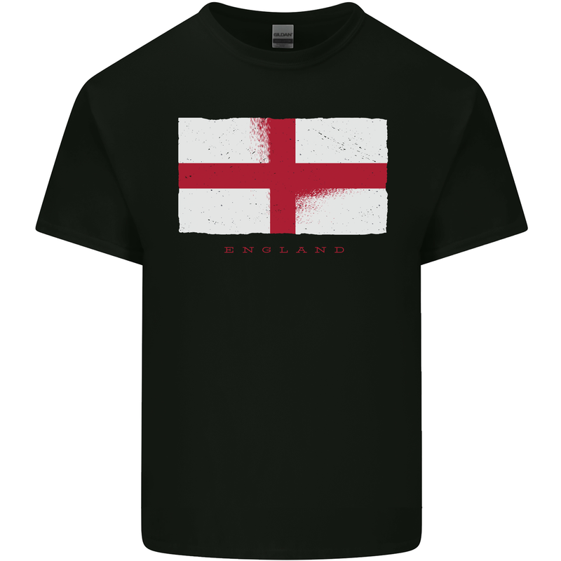 England Flag St Georges Day Rugby Football Kids T-Shirt Childrens Black