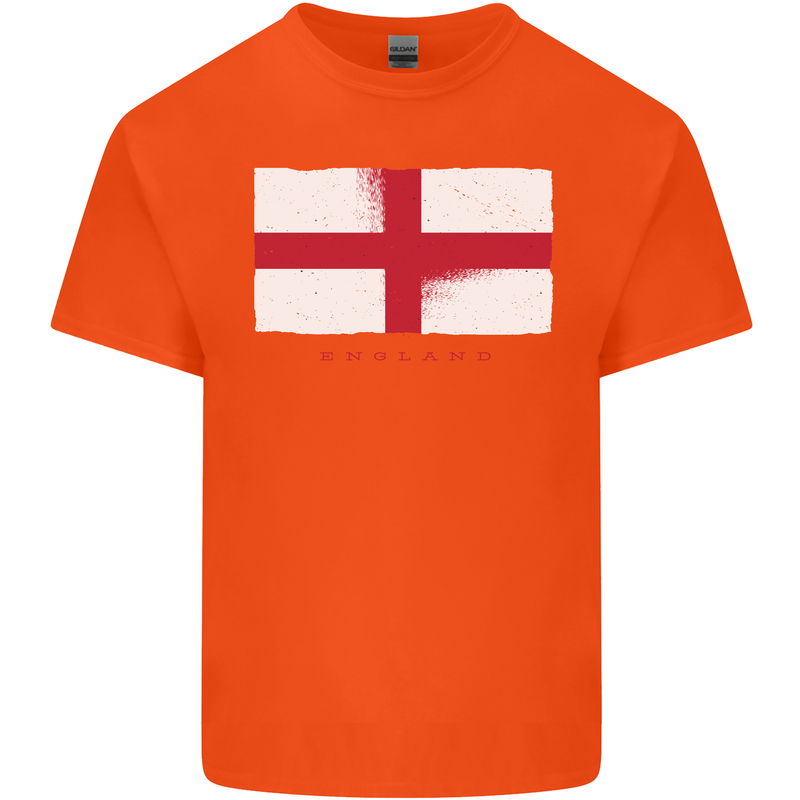 England Flag St Georges Day Rugby Football Kids T-Shirt Childrens Orange