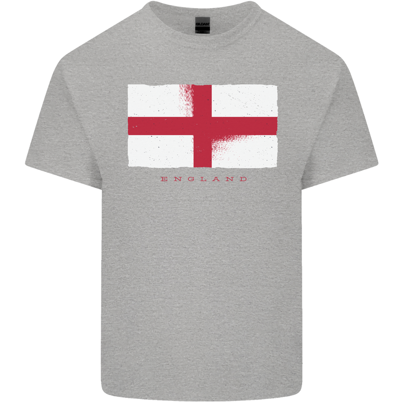 England Flag St Georges Day Rugby Football Kids T-Shirt Childrens Sports Grey