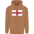 England Flag St Georges Day Rugby Football Mens 80% Cotton Hoodie Caramel Latte