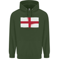 England Flag St Georges Day Rugby Football Mens 80% Cotton Hoodie Forest Green