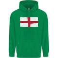 England Flag St Georges Day Rugby Football Mens 80% Cotton Hoodie Irish Green
