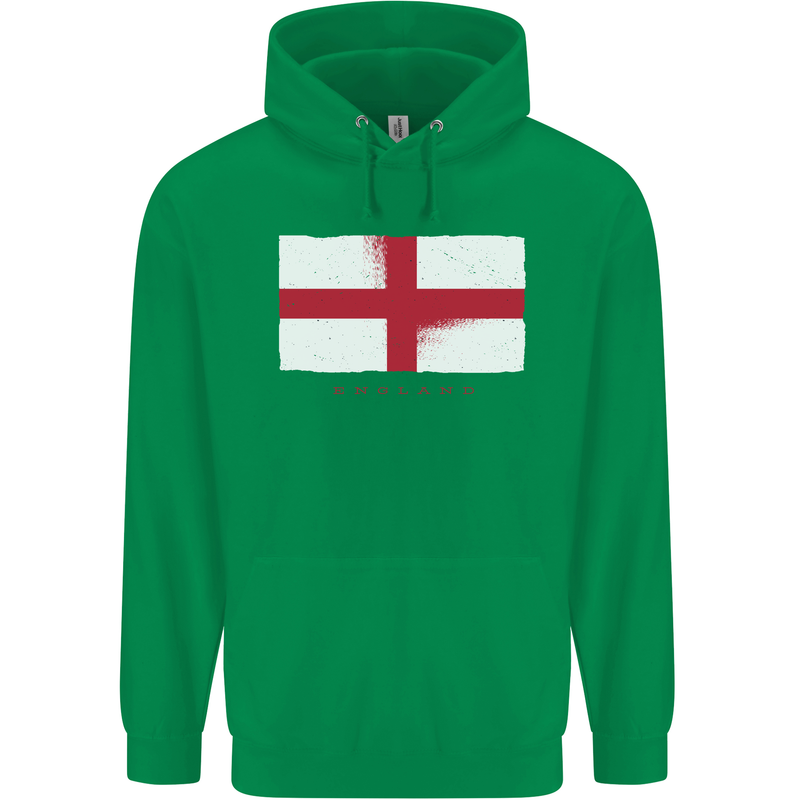 England Flag St Georges Day Rugby Football Mens 80% Cotton Hoodie Irish Green