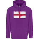 England Flag St Georges Day Rugby Football Mens 80% Cotton Hoodie Purple