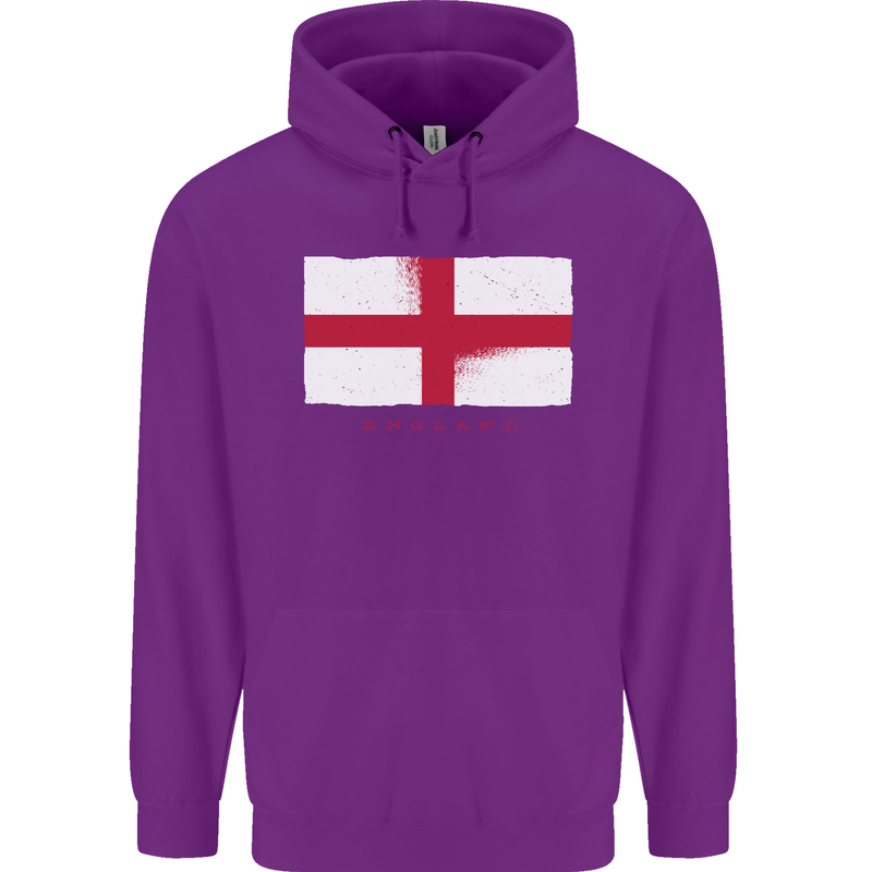 England Flag St Georges Day Rugby Football Mens 80% Cotton Hoodie Purple