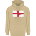 England Flag St Georges Day Rugby Football Mens 80% Cotton Hoodie Sand