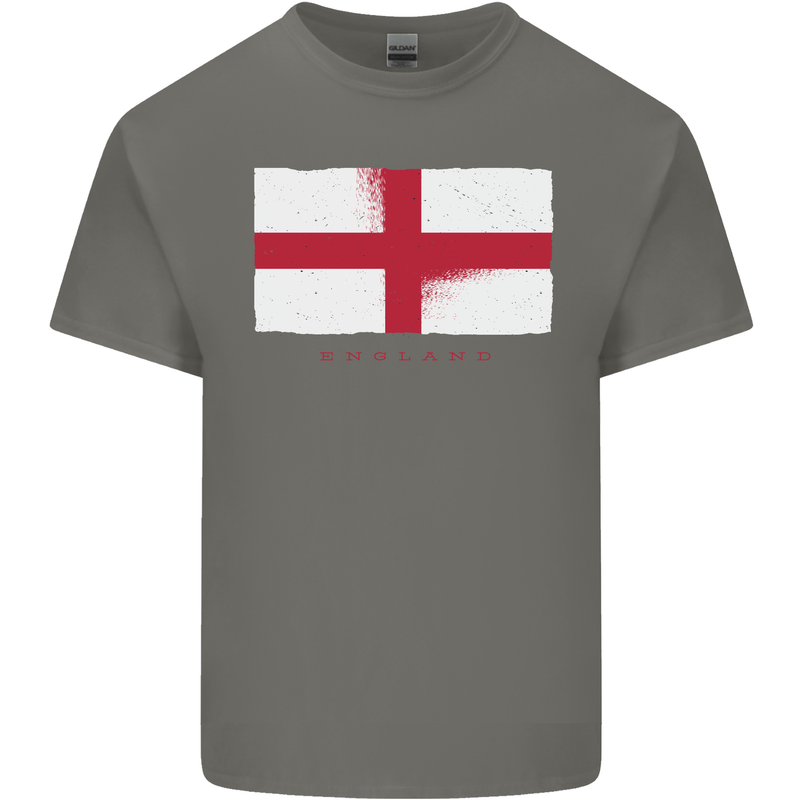 England Flag St Georges Day Rugby Football Mens Cotton T-Shirt Tee Top Charcoal