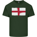 England Flag St Georges Day Rugby Football Mens Cotton T-Shirt Tee Top Forest Green