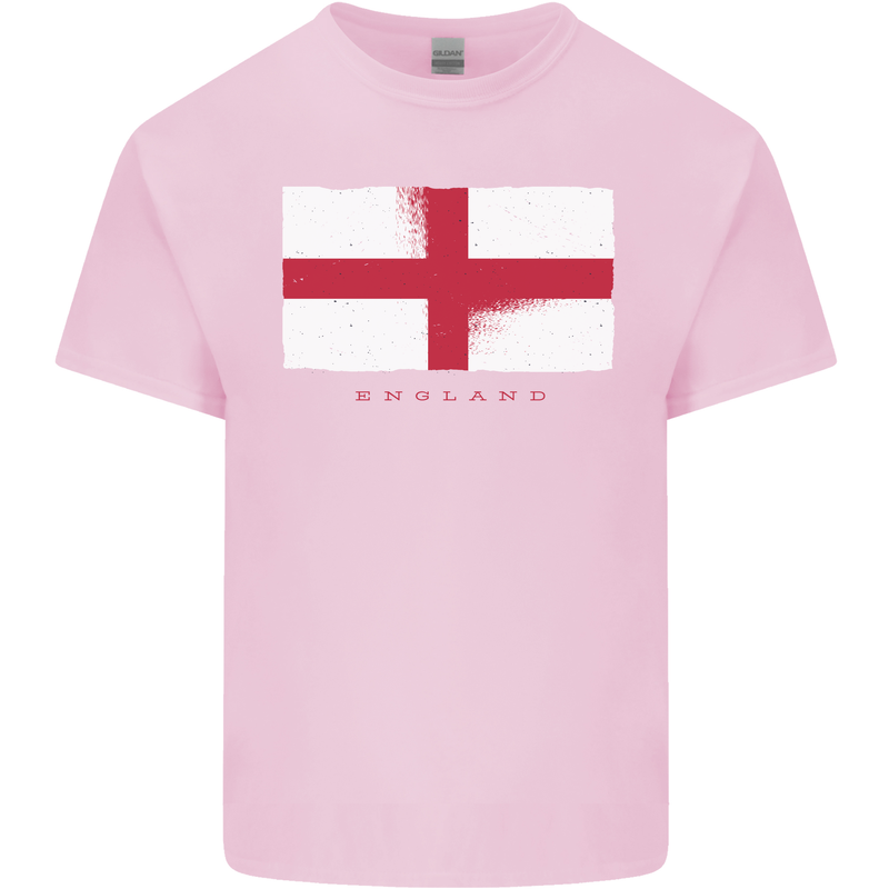 England Flag St Georges Day Rugby Football Mens Cotton T-Shirt Tee Top Light Pink
