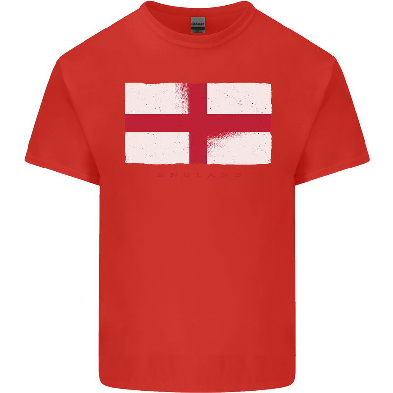 England Flag St Georges Day Rugby Football Mens Cotton T-Shirt Tee Top Red