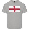 England Flag St Georges Day Rugby Football Mens Cotton T-Shirt Tee Top Sports Grey