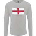 England Flag St Georges Day Rugby Football Mens Long Sleeve T-Shirt Sports Grey