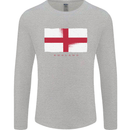 England Flag St Georges Day Rugby Football Mens Long Sleeve T-Shirt Sports Grey