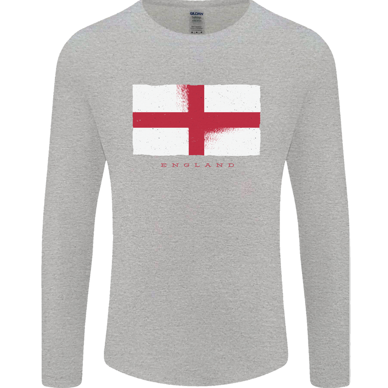 England Flag St Georges Day Rugby Football Mens Long Sleeve T-Shirt Sports Grey