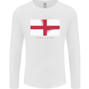 England Flag St Georges Day Rugby Football Mens Long Sleeve T-Shirt White