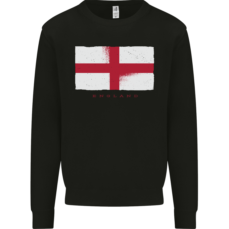 England Flag St Georges Day Rugby Football Mens Sweatshirt Jumper Black