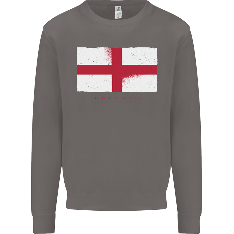 England Flag St Georges Day Rugby Football Mens Sweatshirt Jumper Charcoal
