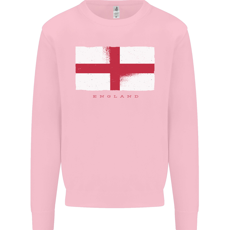 England Flag St Georges Day Rugby Football Mens Sweatshirt Jumper Light Pink