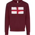 England Flag St Georges Day Rugby Football Mens Sweatshirt Jumper Maroon