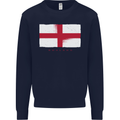 England Flag St Georges Day Rugby Football Mens Sweatshirt Jumper Navy Blue