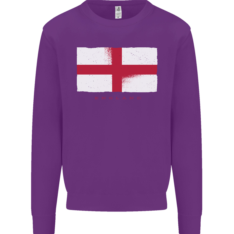 England Flag St Georges Day Rugby Football Mens Sweatshirt Jumper Purple