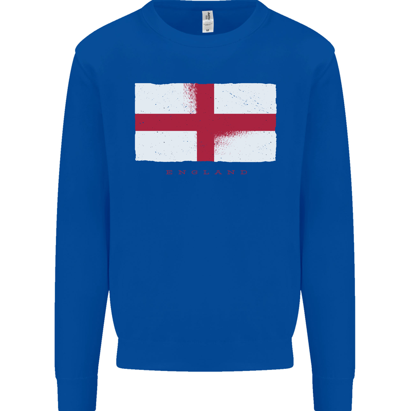 England Flag St Georges Day Rugby Football Mens Sweatshirt Jumper Royal Blue