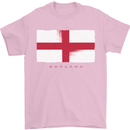 England Flag St Georges Day Rugby Football Mens T-Shirt Cotton Gildan Light Pink