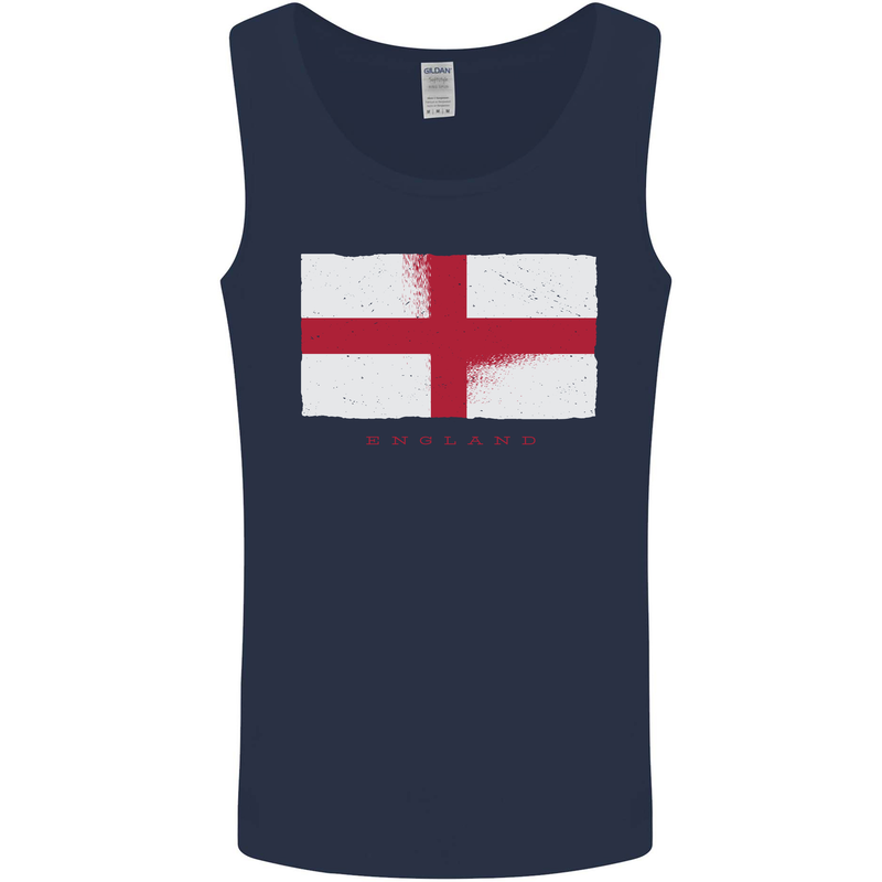 England Flag St Georges Day Rugby Football Mens Vest Tank Top Navy Blue