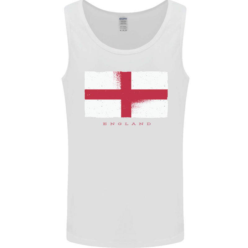 England Flag St Georges Day Rugby Football Mens Vest Tank Top White
