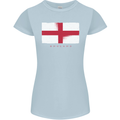 England Flag St Georges Day Rugby Football Womens Petite Cut T-Shirt Light Blue
